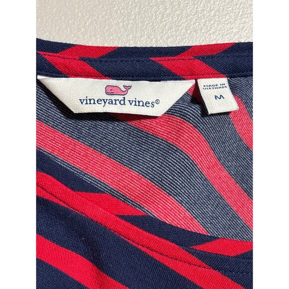 Vineyard Vines Dress Women Size Medium Diagonal Stripe Casual Stretch Midi Dress - Picture 4 of 11